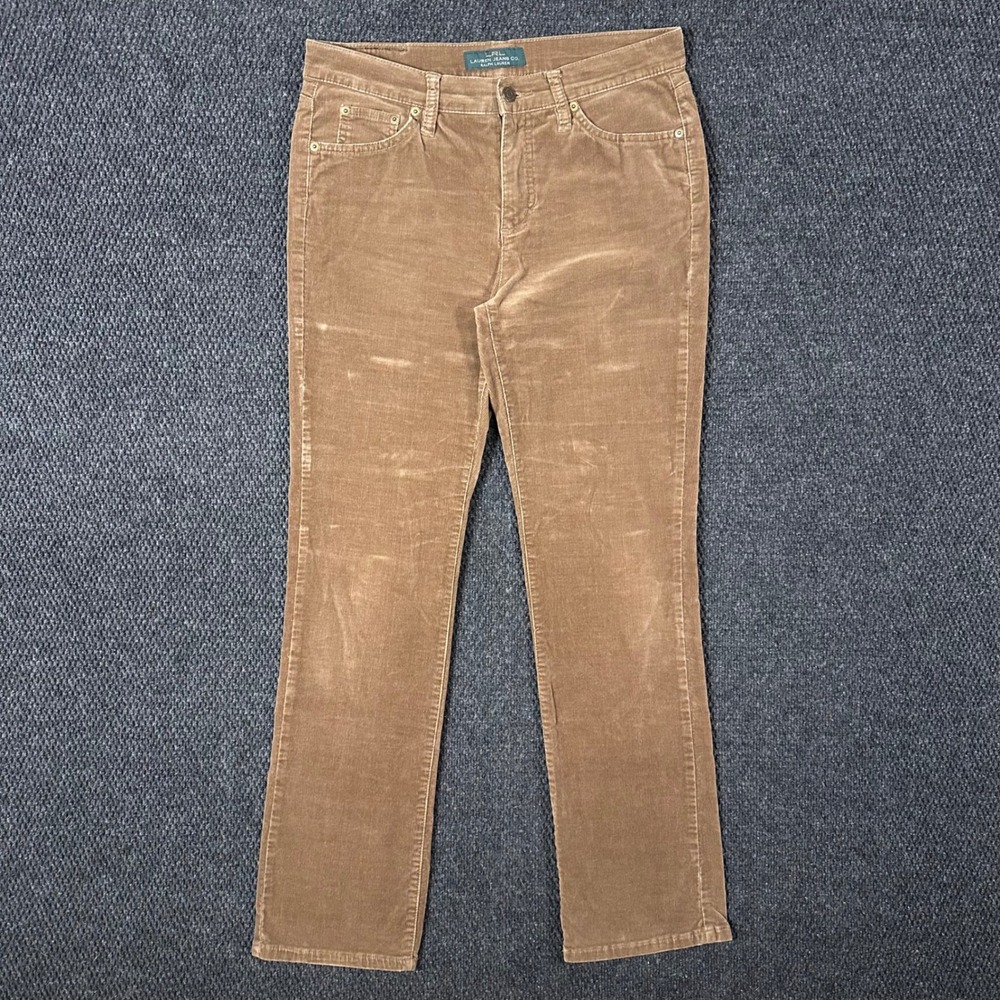 Lauren Ralph Lauren Corduroy Pants Womens 8 Brown 32x31 Classic Straight Stretch